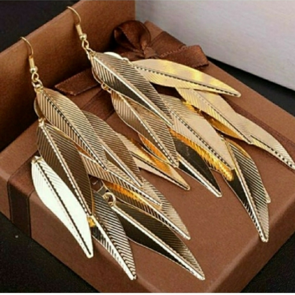 🎀Boho Style Layered Leaf Earrings - Picture 5 of 5